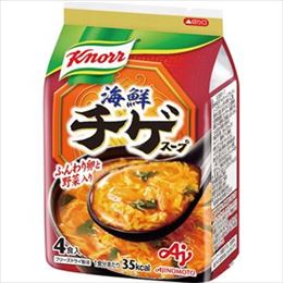 (まとめ)味の素 クノール 海鮮チゲスープ9.4g 1袋(4食)【×10セット】【代引不可】