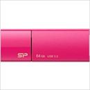 (まとめ)シリコンパワー USB3.0スライド式フラッシュメモリ 64GB ピンク SP064GBUF3B05V1H 1個【×3セット】