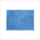 バスマット/フロアマット 【約45×60cm ブルー】 吸水 抗菌 防臭 裏面滑り止め加工 『乾度良好 サニー』