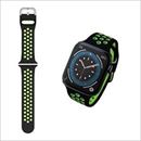 エレコム Apple Watch(アップルウォッチ)用 シリコンバンド 45mm 44mm 42mm 軽量 スポーツ 通気穴付 ブラック×グリーン AW-44BDSCNBK2 【Apple Watch別売】